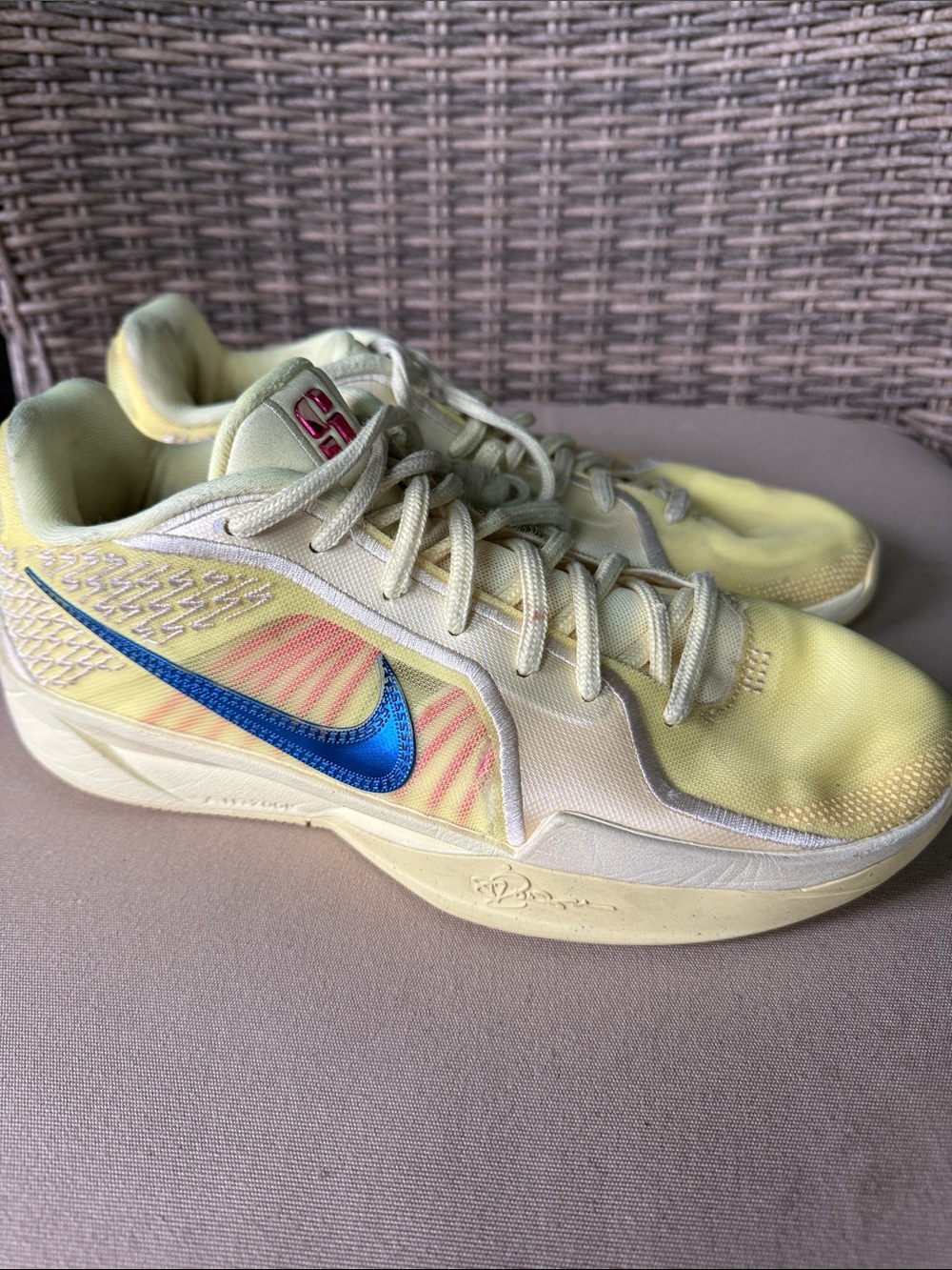 Nike Sabrina 2 Women’s Yellow Sneakers with Blue Swoosh